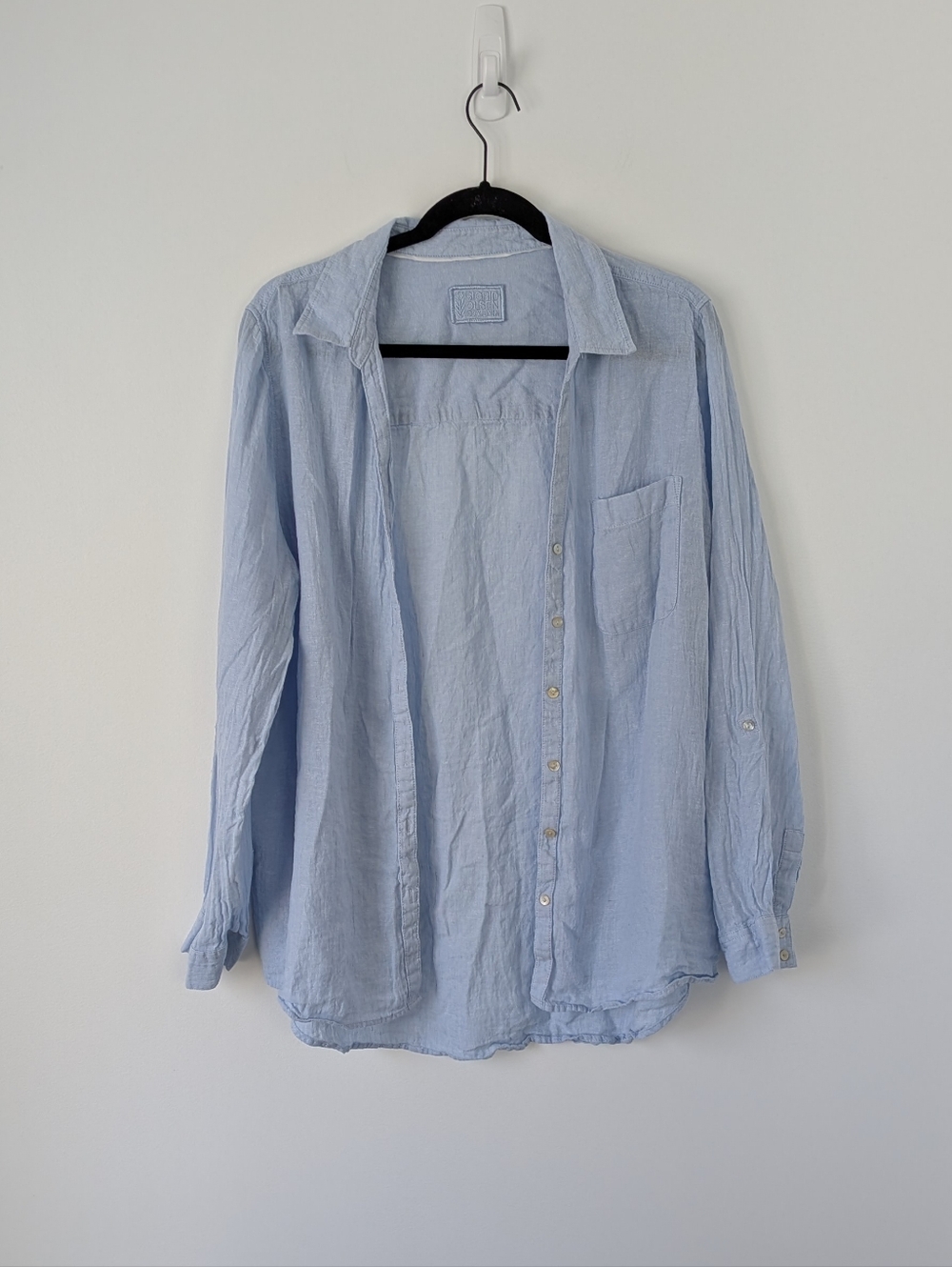 Sigrid Olsen 100% Linen Shirt L Lightweight Minimalist Coastal Grandma